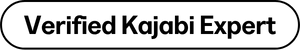 Black text with circle outline verified Kajabi expert